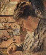 Camille Pissarro The Woman is sewing in front of the window Spain oil painting artist